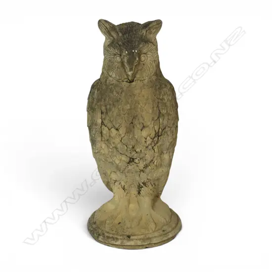 A classical Church Stone owl garden ornament,