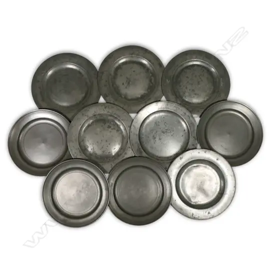 A small collection of 18thC pewter,