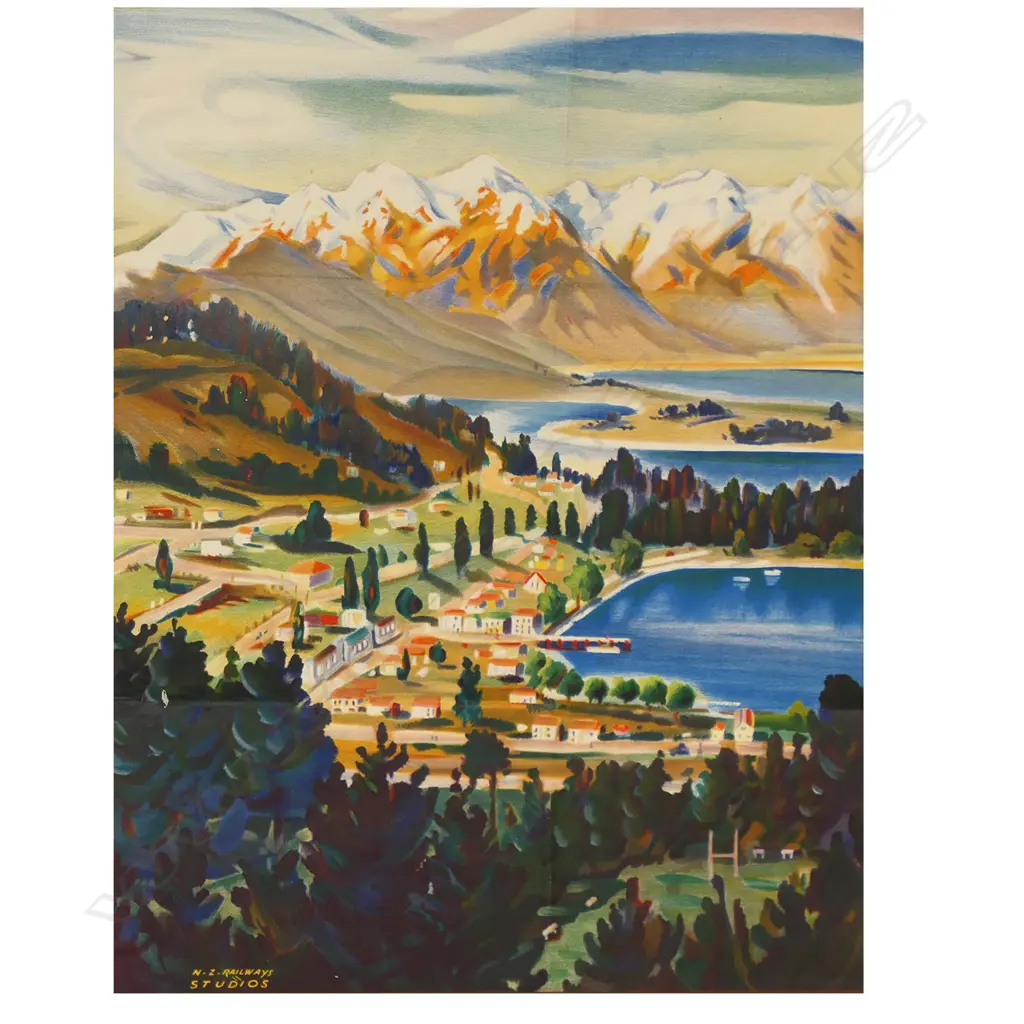 Vintage NZ Railways ‘Queenstown' poster, Image 1++