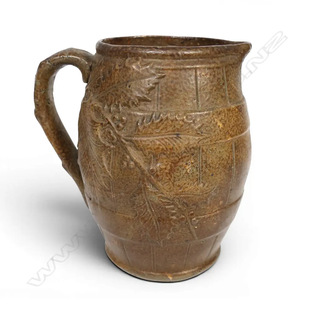 1901 inscribed salt glazed barrel form jug (possibly colonial), Image 1++
