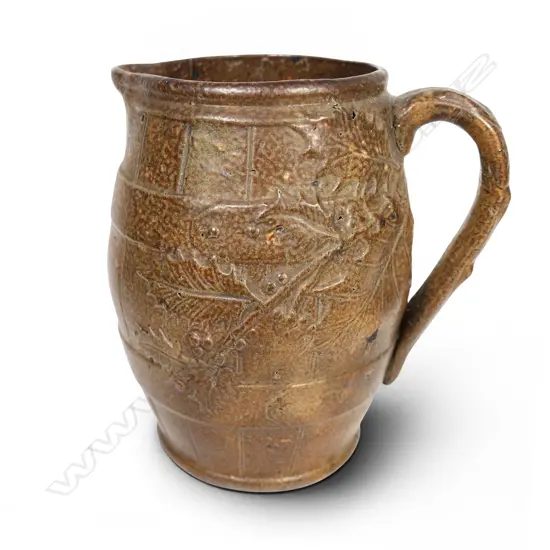 1901 inscribed salt glazed barrel form jug (possibly colonial),