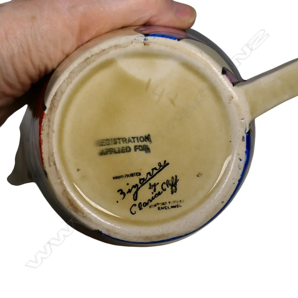 Clarice Cliff Bizarre conical shape teapot, Image 1++