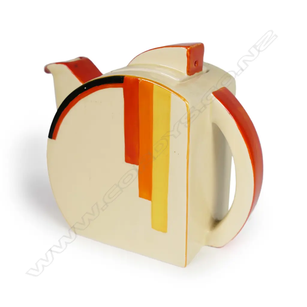 A Clarice Cliff Bizarre tea pot, Image 1++