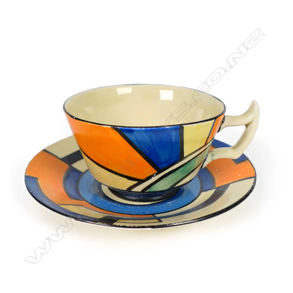 Clarice Cliff Bizarre 'Mondrian' pattern cup and saucer, Image 1++