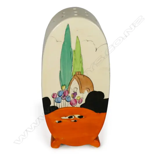 Clarice Cliff Bizarre 'Idyll' pattern Bon Jour sifter,