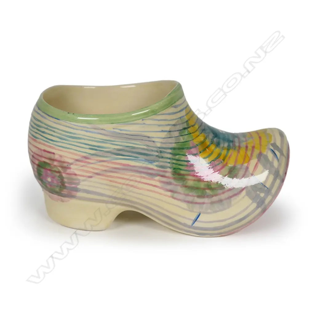 Clarice Cliff Bizarre 'Rodanthe' pattern clog (sabot), Image 1++