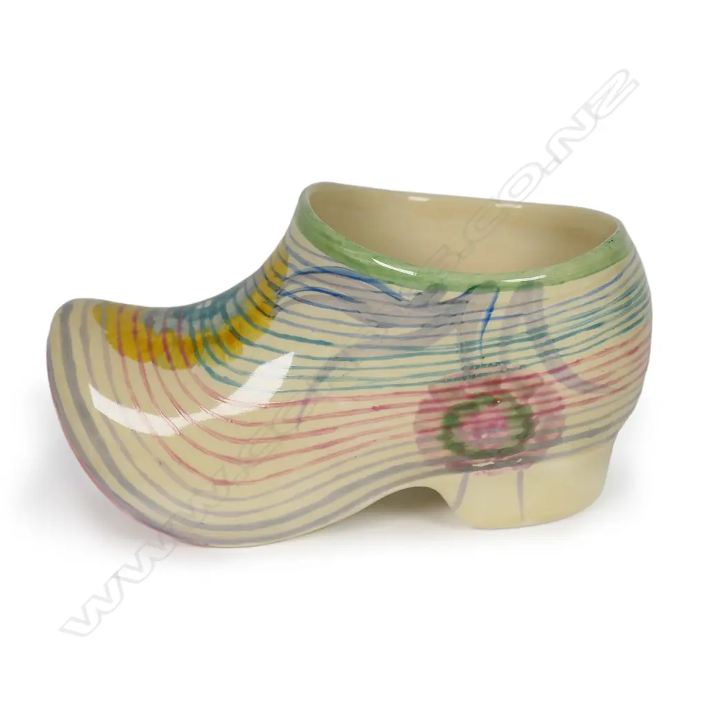 Clarice Cliff Bizarre 'Rodanthe' pattern clog (sabot), Image 1++