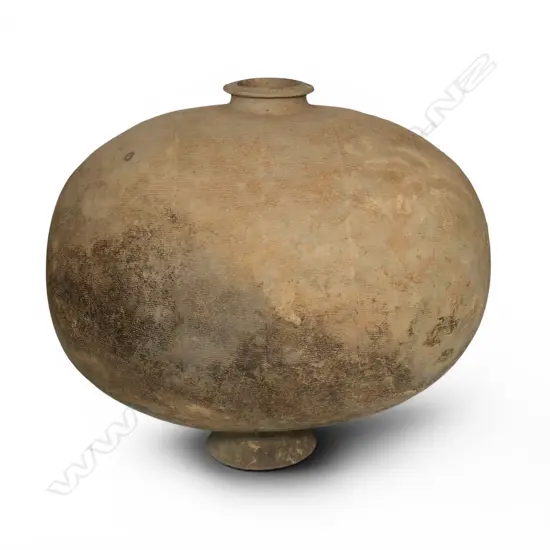 A reputedly rare and substantial Warring States Period (475-221 B.C) cocoon jar,