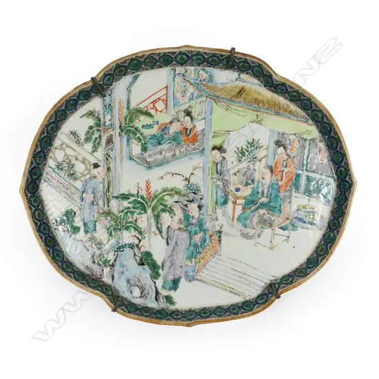 A famille verte shallow dish,