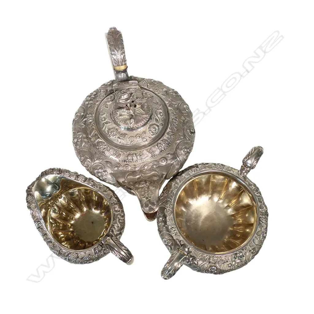 George IV silver fancy tea service, Image 1++