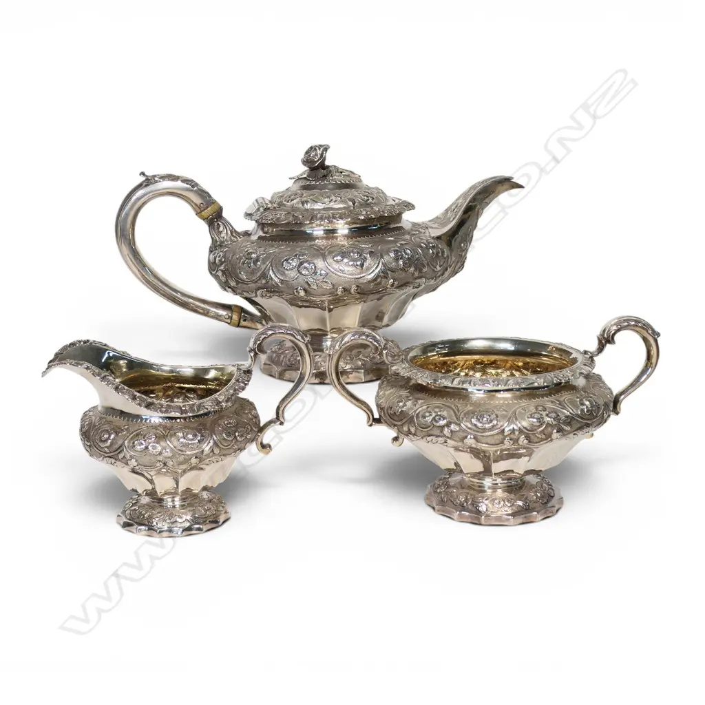 George IV silver fancy tea service, Image 1++