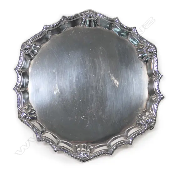 An early George III silver waiter,
