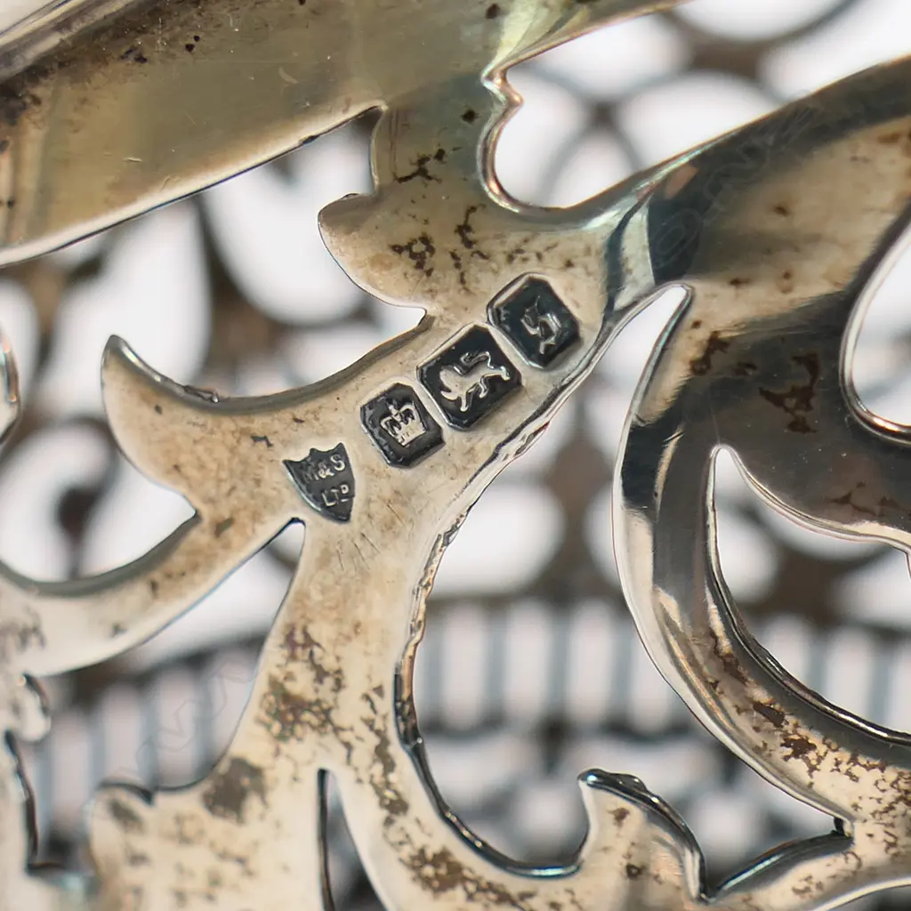 An early 1900s silver wine bottle holder, Image 1++