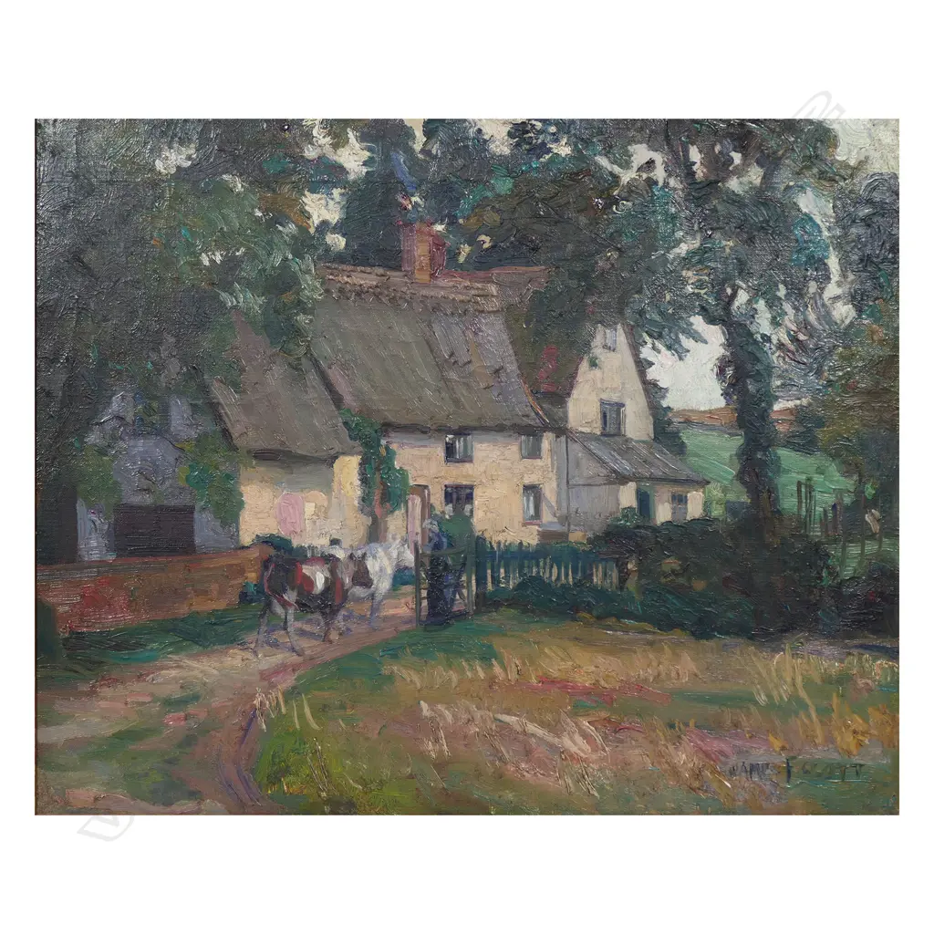 James Fraser Scott (NZ 1877-1932) Country house, Image 1++