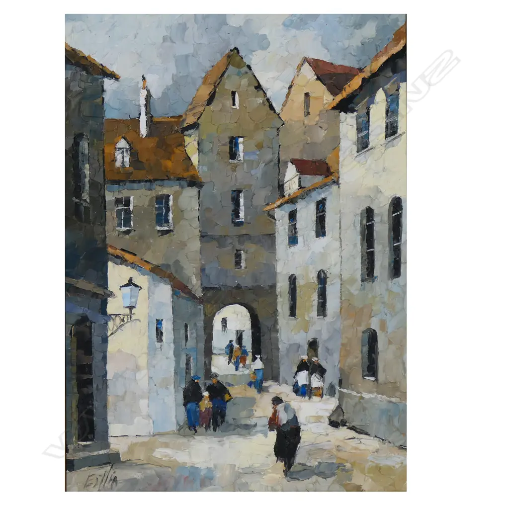 Tom Esplin (NZ 1915-2005) 'Little Lane in Riga', Image 1++