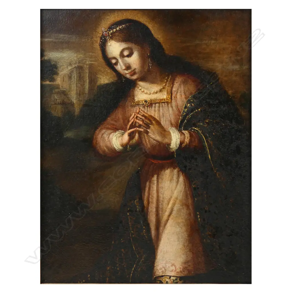 17th/18thC Italian School 'Virgin in Prayer', Image 1++