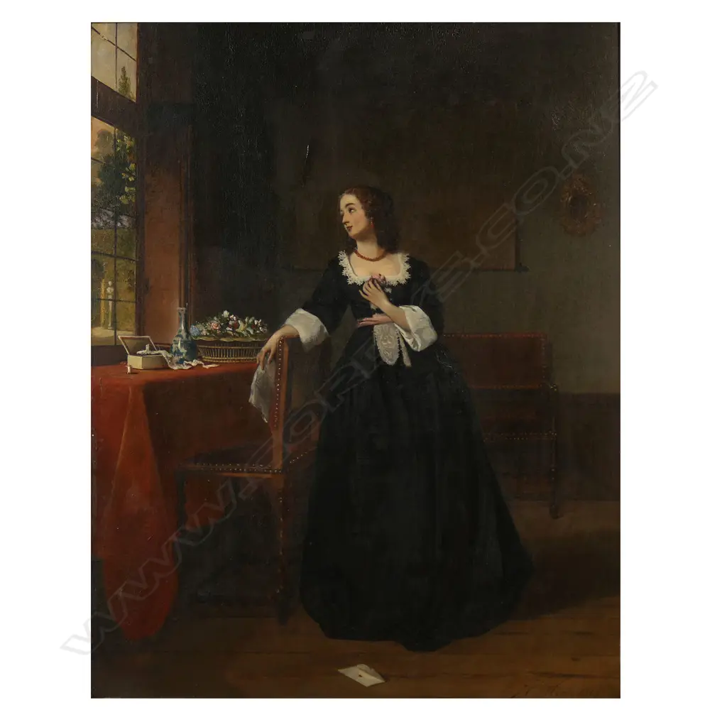 Johannes Cornelis Mertz (Dutch, 1819-1891) ‘The Letter’, Image 1++