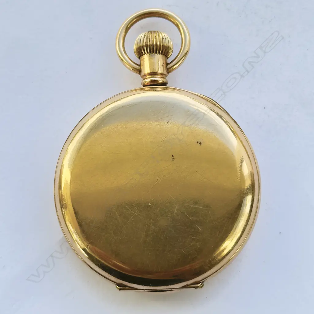 Gold plated cased hunter pocket watch by Baume Longines, Image 1++