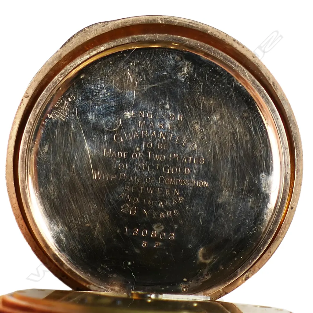 A late 19th/early 20thC gold plated open face centre seconds chronograph pocket watch, Image 1++