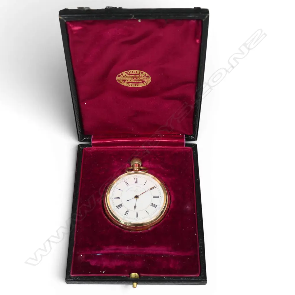 A late 19th/early 20thC gold plated open face centre seconds chronograph pocket watch, Image 1++