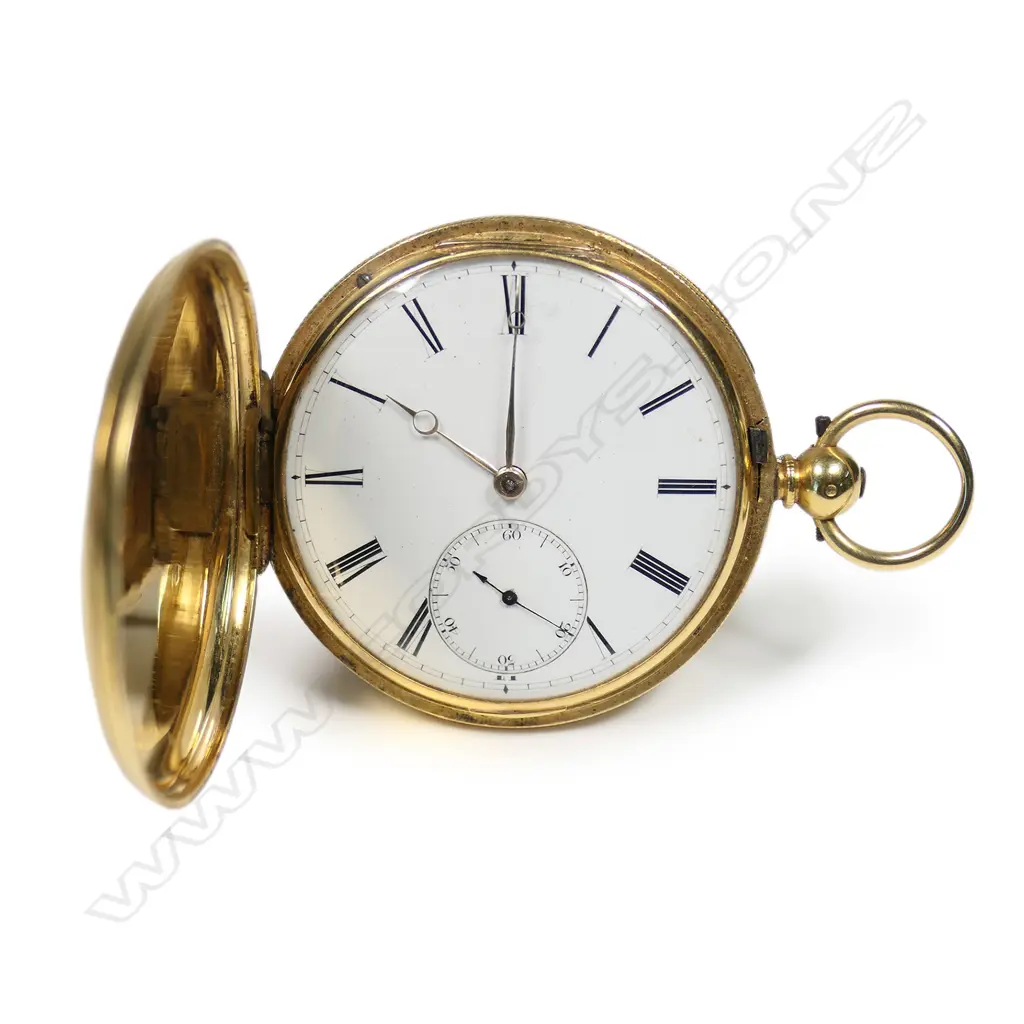 A Victorian 18ct gold full hunter pocket watch, Image 1++