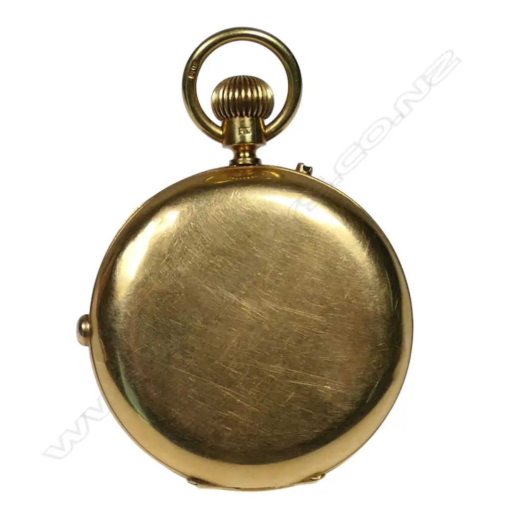 An 18ct gold two button chronograph full hunter pocket watch, Image 1++