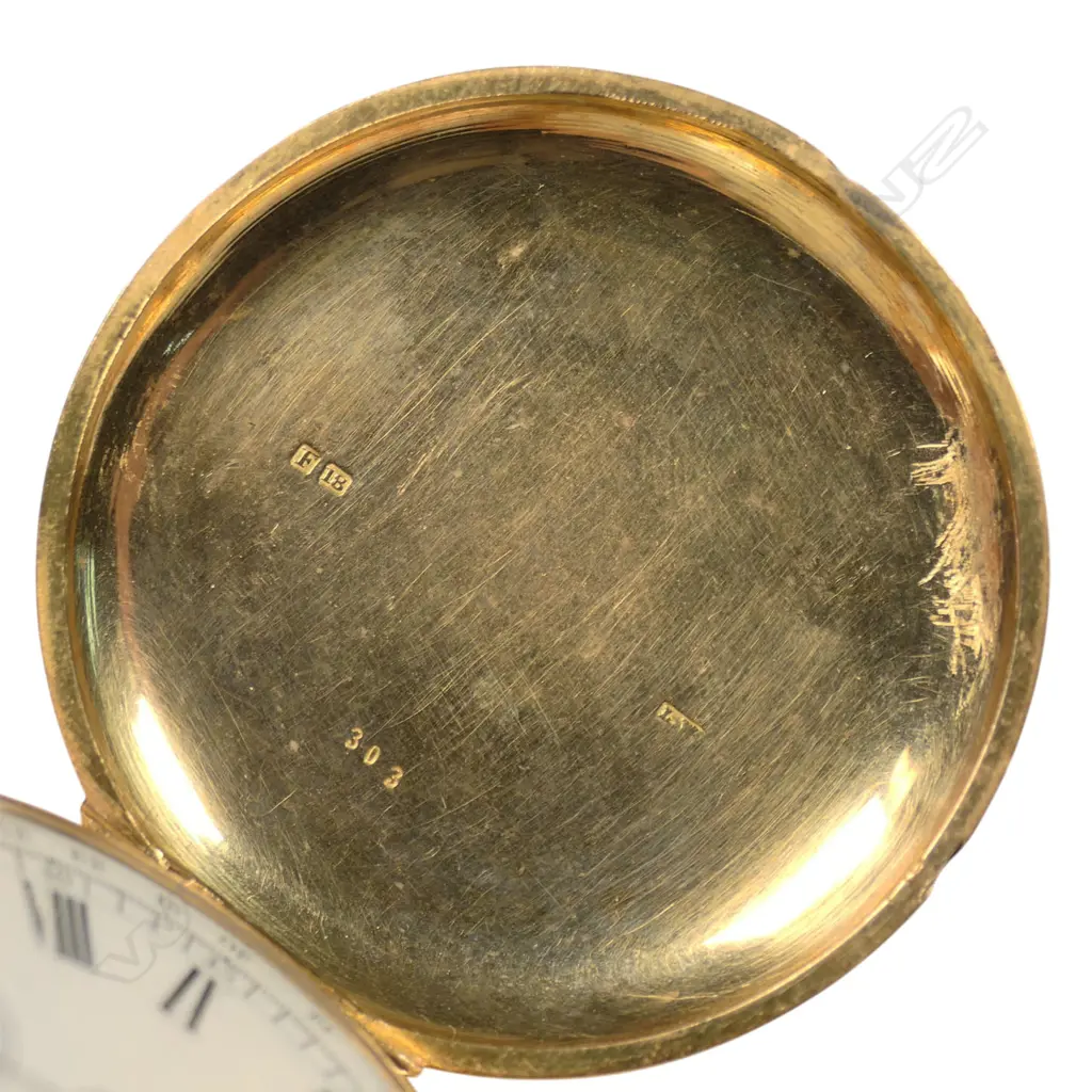 An 18ct gold two button chronograph full hunter pocket watch, Image 1++