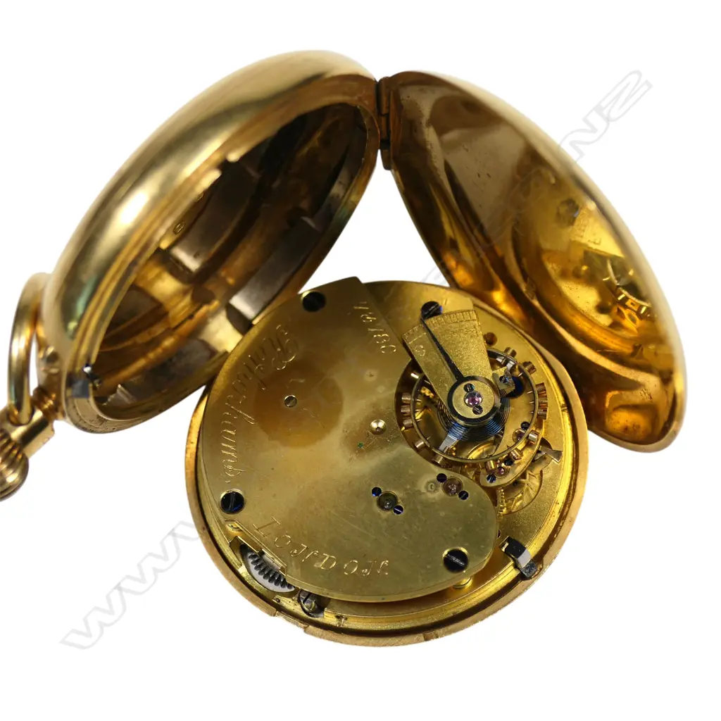 An 18ct gold full hunter pocket watch, Image 1++