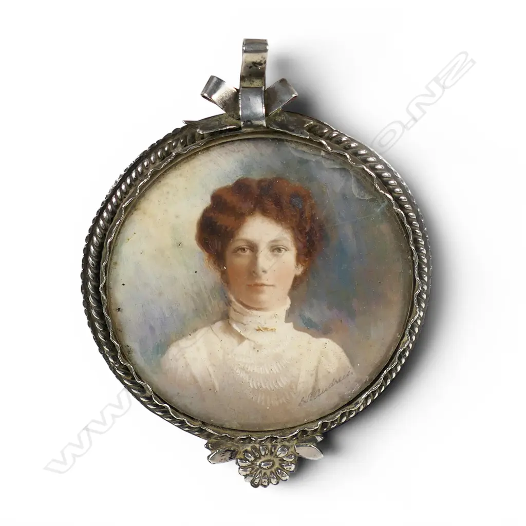 Reuben Watts (NZ) silver framed portrait miniature by S.P. Andrew, Image 1++