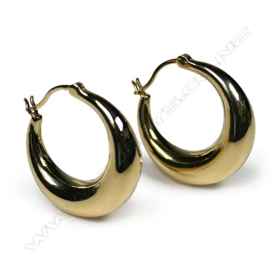 A pair of 18ct gold hoop earrings,