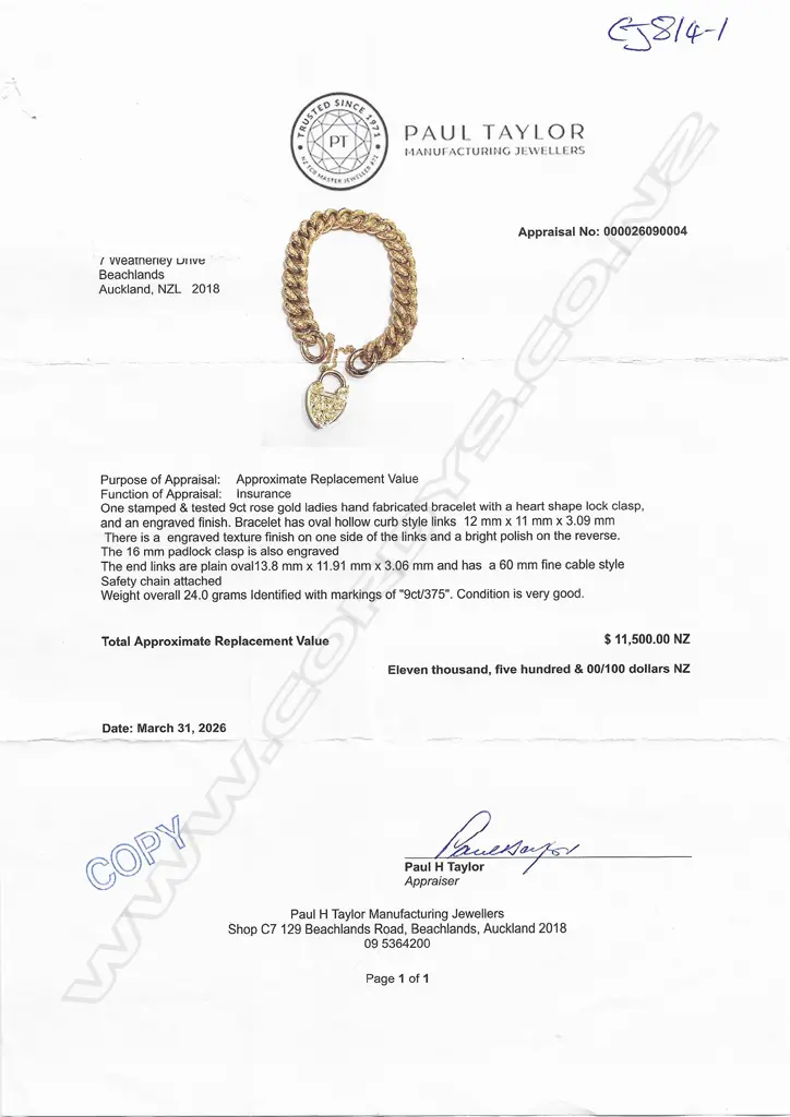 An early 20thC 9ct rose gold Night and Day bracelet, Image 1++