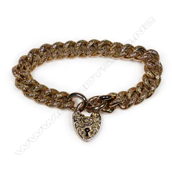 An early 20thC 9ct rose gold Night and Day bracelet,