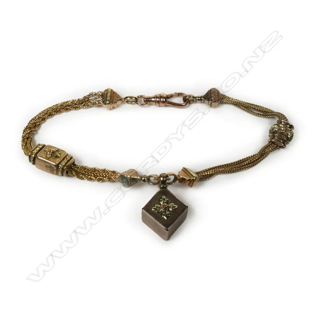 A 19thC rose gold fancy Albertina, Image 1++