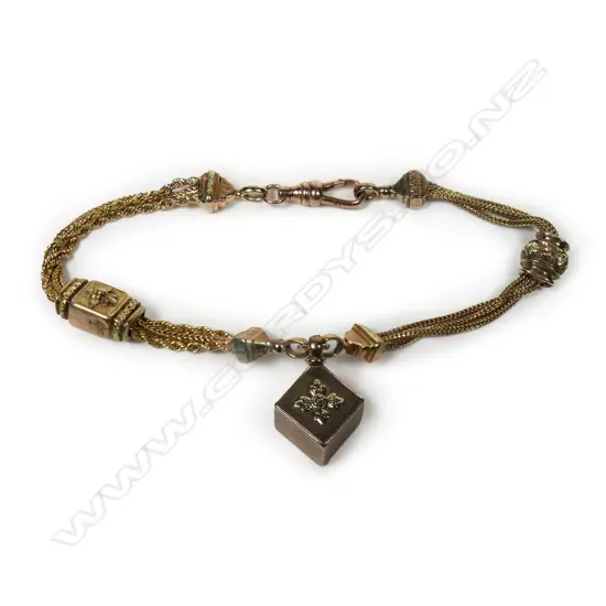 A 19thC rose gold fancy Albertina,