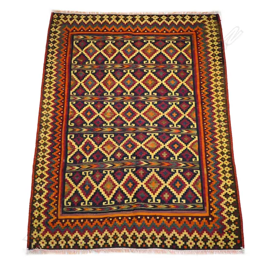 A hand-woven Persian kilim,