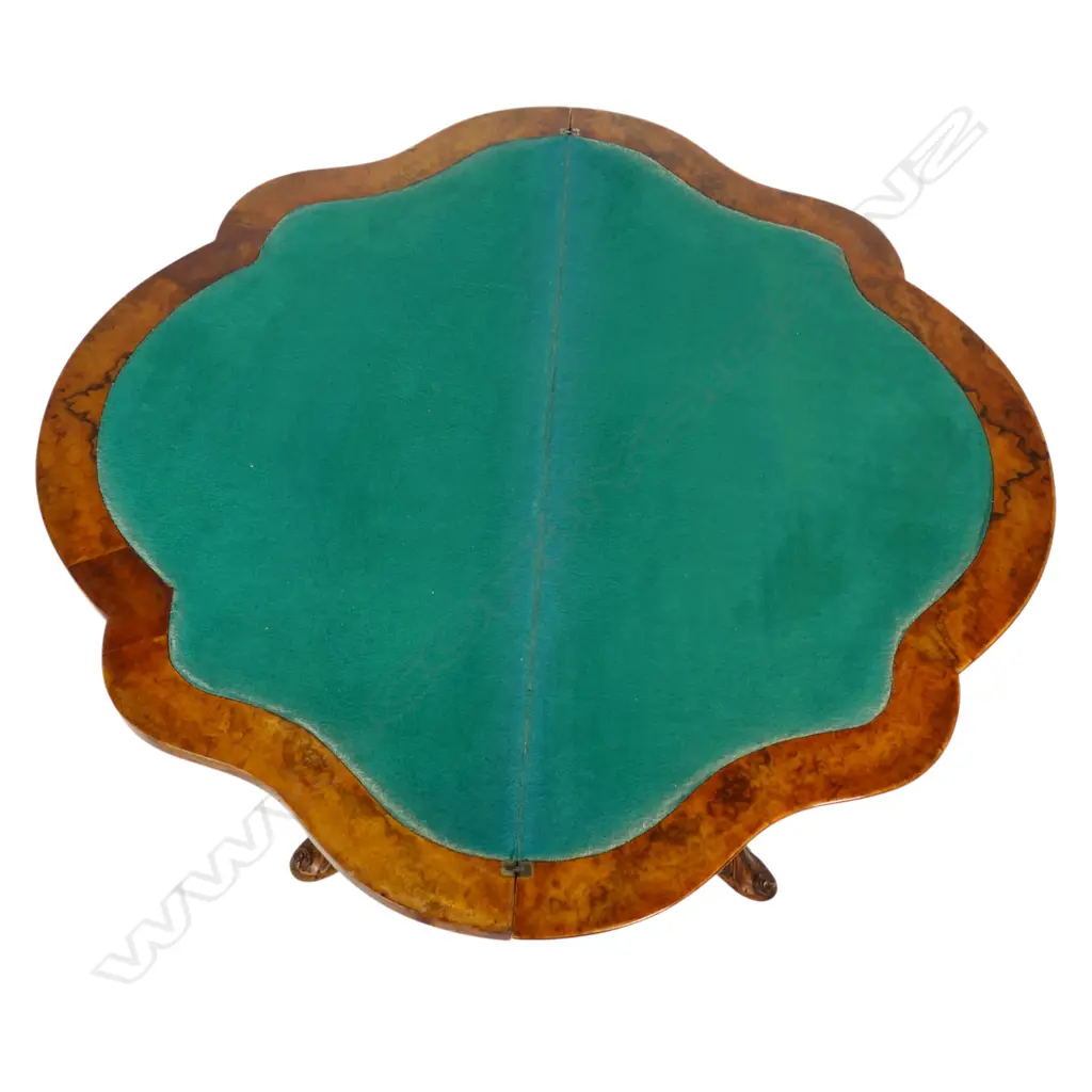 A Victorian walnut card table, Image 1++