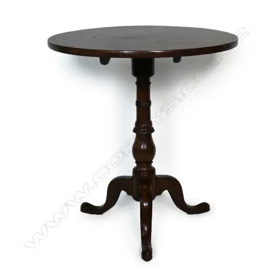 A Georgian mahogany tilt top wine table,