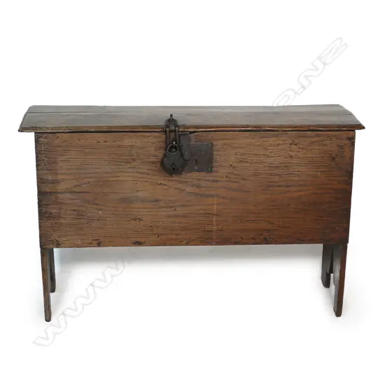 A small 18thC country oak chest,