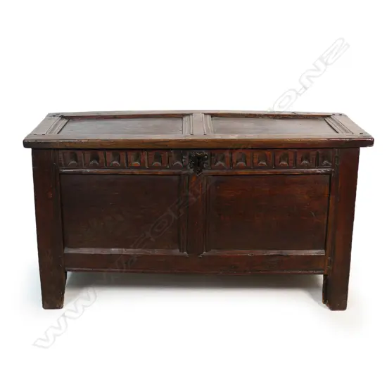 A small Georgian oak coffer,