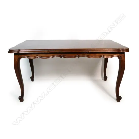 A French parquet extension dining table,