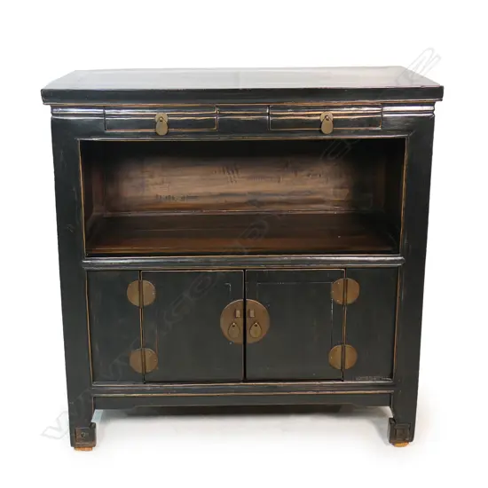Vintage Chinese ebonised cabinet,