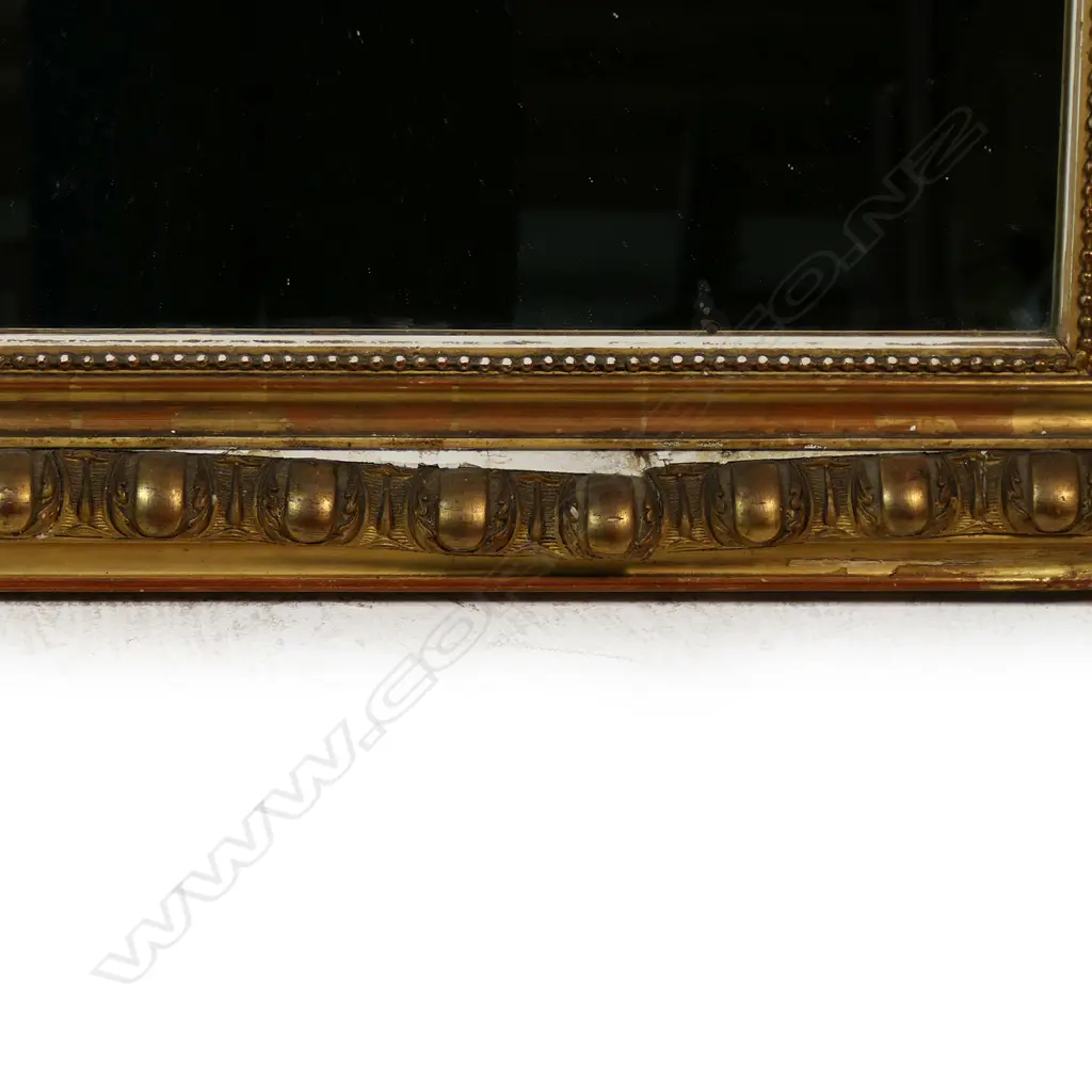 A large 19thC gilt framed over mantel mirror, Image 1++