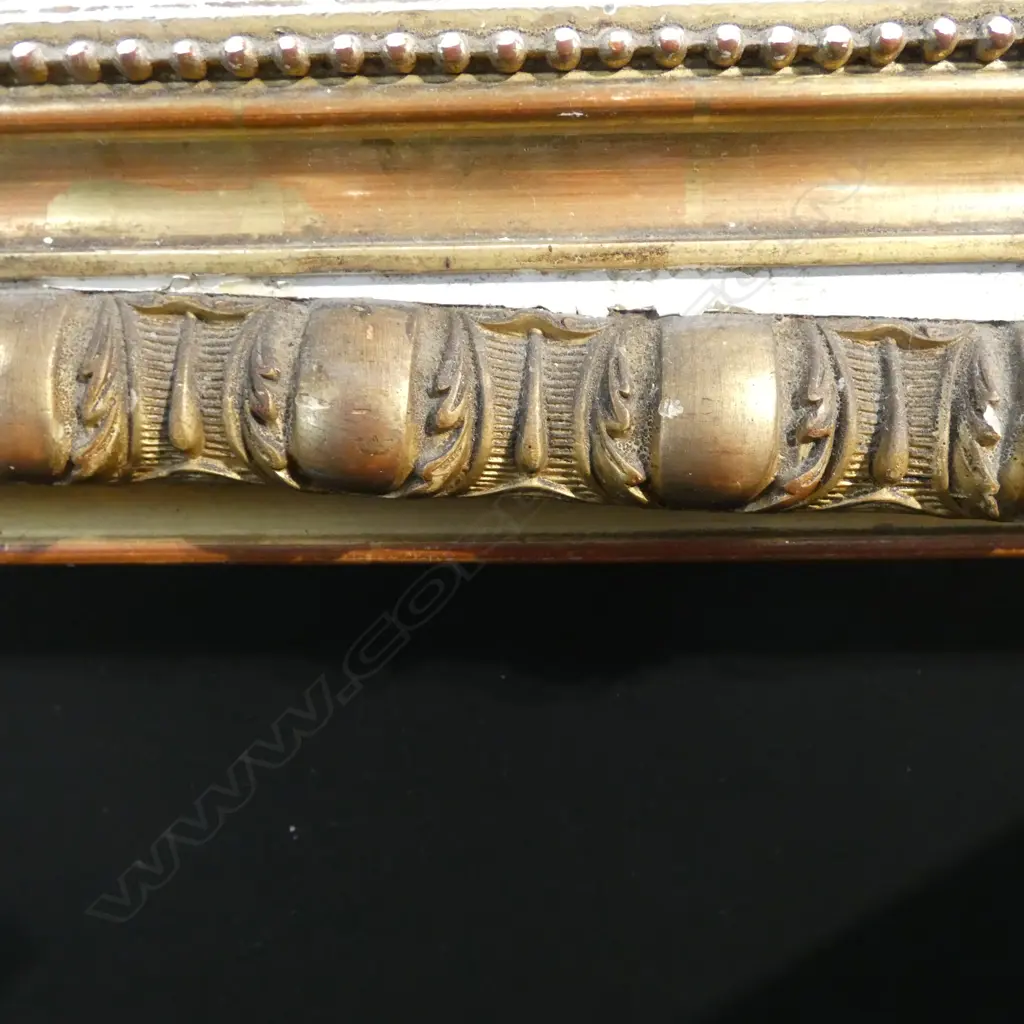 A large 19thC gilt framed over mantel mirror, Image 1++