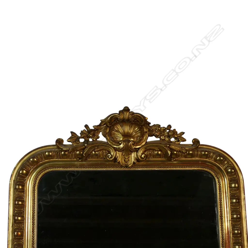 A large 19thC gilt framed over mantel mirror, Image 1++