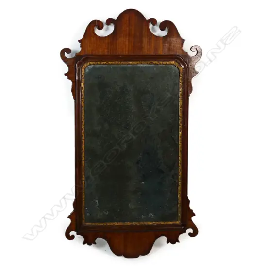 A late 18thC George lll parcel-gilt mahogany wall mirror,