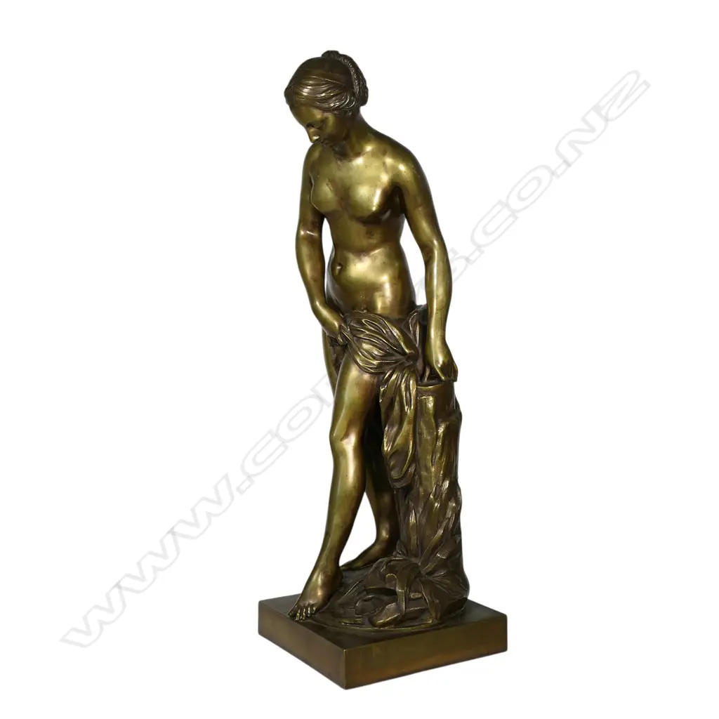 An old bronze statue of ‘The Bather’ or ‘Nymph Descending From the Bath’, Image 1++