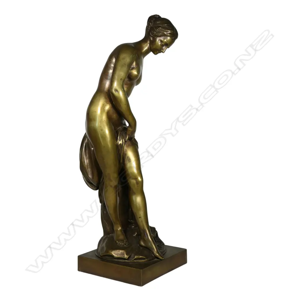 An old bronze statue of ‘The Bather’ or ‘Nymph Descending From the Bath’, Image 1++