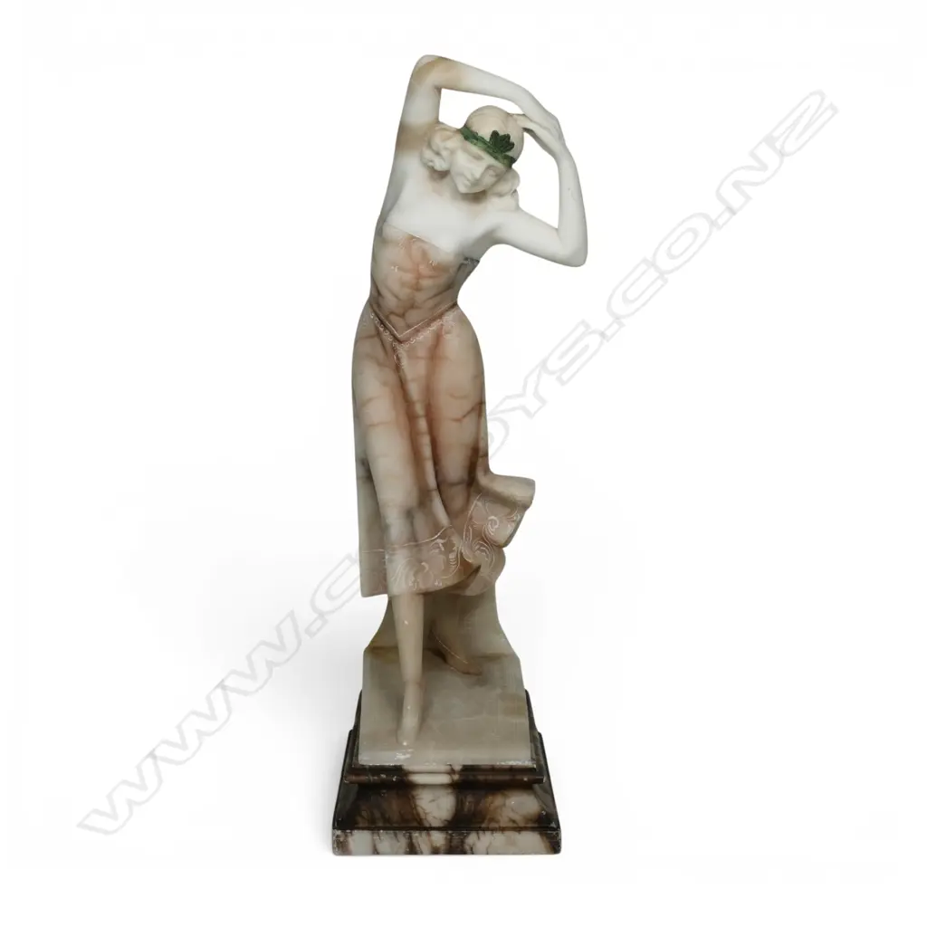 A 1920’s to 1930’s alabaster and marble Art Deco sculpture, Image 1++