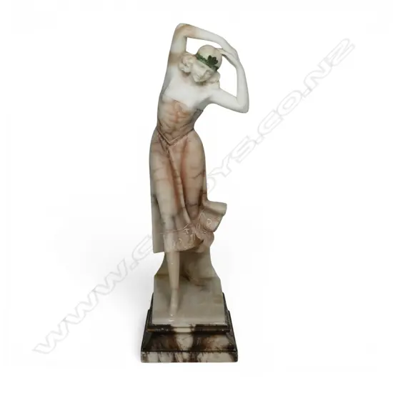 A 1920’s to 1930’s alabaster and marble Art Deco sculpture,