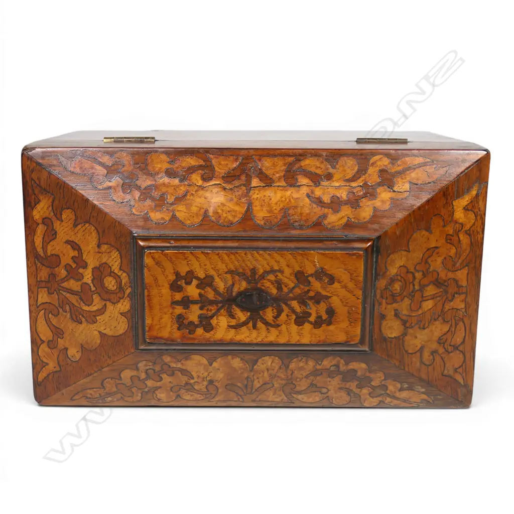 A Victorian satin wood tea caddy, Image 1++